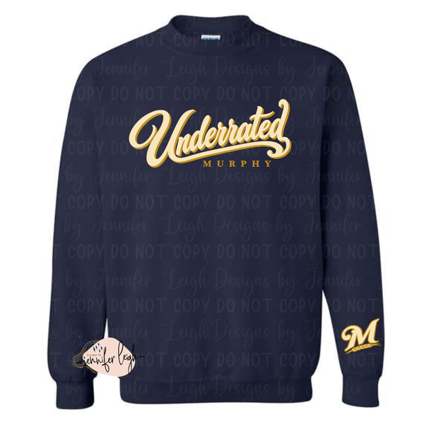 Underrated | Navy Crewneck & Hoodie