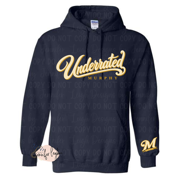 Underrated | Navy Crewneck & Hoodie