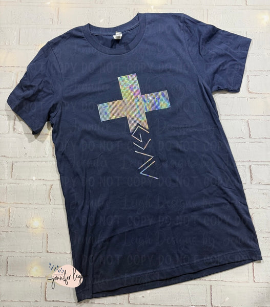 Faith Cross Spangle Top