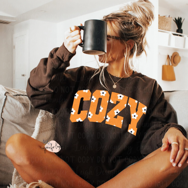 Cozy Daisy Fall Graphic Tee or Crewneck