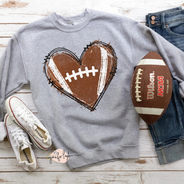 Football Heart Shirt | Game Day Tee, Crewneck or Hoodie