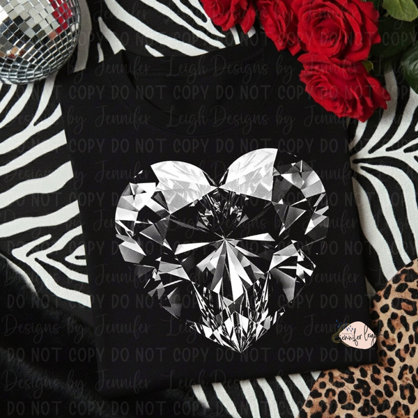 Crystal Heart Crewneck Sweatshirt (Halftone Print)