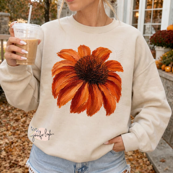 Rust Sunflower Graphic Tee, Crewneck or Hoodie | Fall Floral Shirt