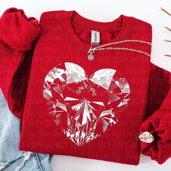 Crystal Heart Crewneck Sweatshirt (Halftone Print)