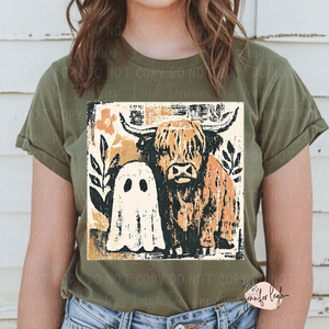 Boho Highland Cow & Ghost