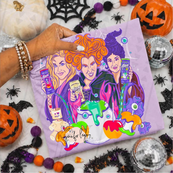 Witchy Sisters Halloween Tee, Crewneck or Hoodie