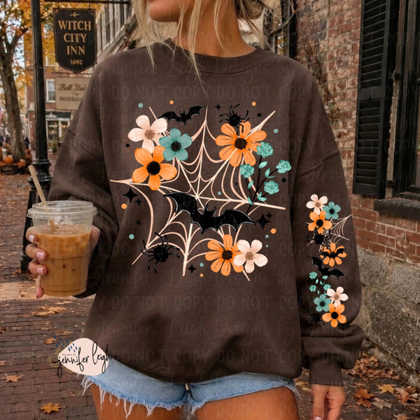 Floral Spooky Season Crewneck Sweatshirt