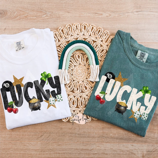 Lucky Tee – White or Moss | Comfort Colors