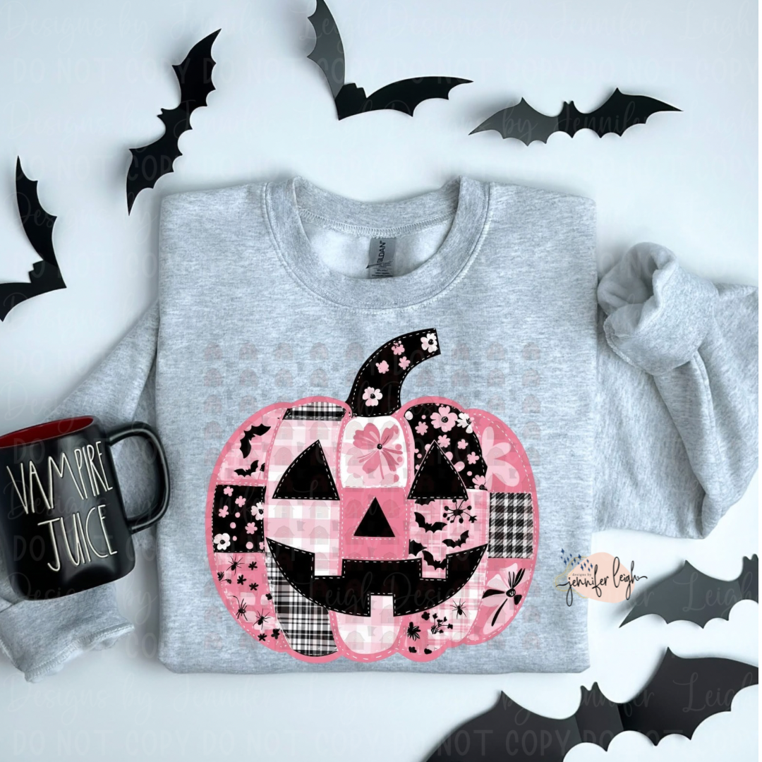 Pink Patchwork Pumpkin