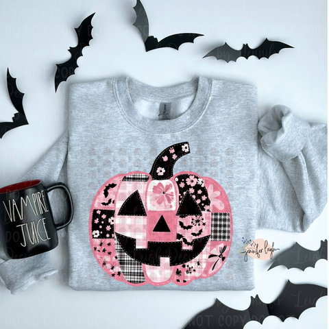 Pink Patchwork Pumpkin