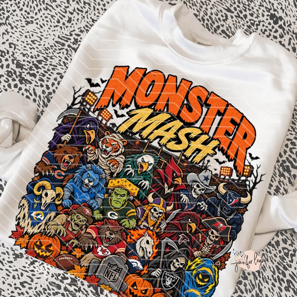 Monster Mash Football Mascots Tee or Crewneck