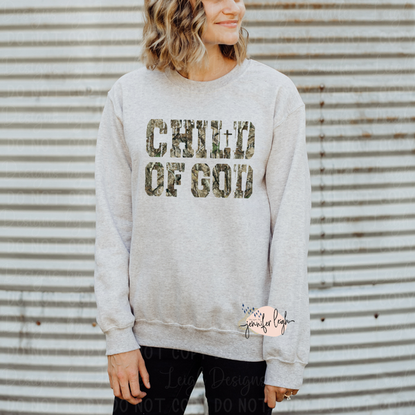 Child of God Camo Shirt, Crewneck or Hoodie