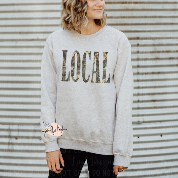 LOCAL Camo Shirt, Crewneck or Hoodie
