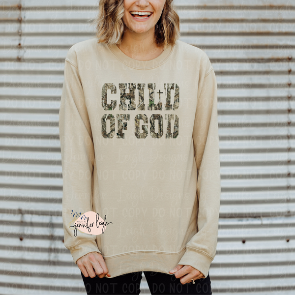 Child of God Camo Shirt, Crewneck or Hoodie