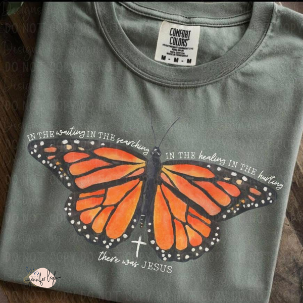In the Waiting Butterfly Comfort Colors Shirt | Christian Faith Tee or Long Sleeve