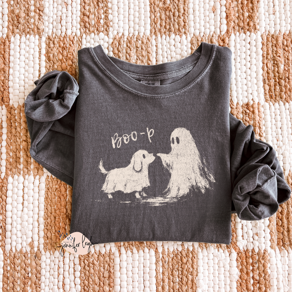 Boop! Ghost Dog Comfort Colors Long Sleeve Tee