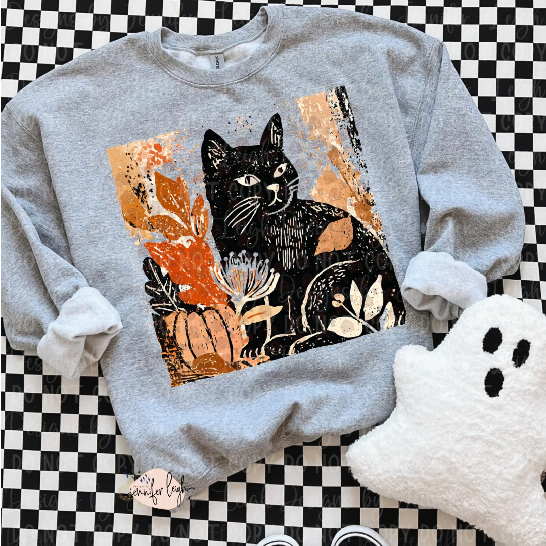 Boho Black Cat