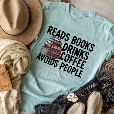 Reads Books Drinks Coffee