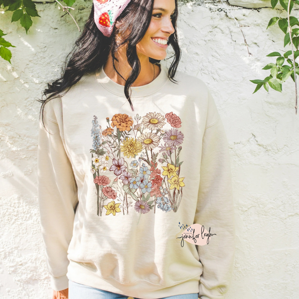 Grunge Floral Graphic Top