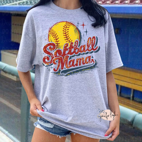 Softball Mama Distressed