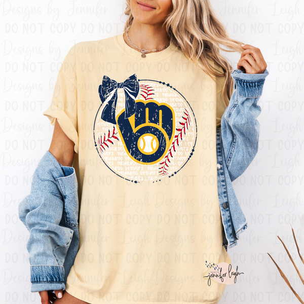 Milwaukee Baseball Bow Tee