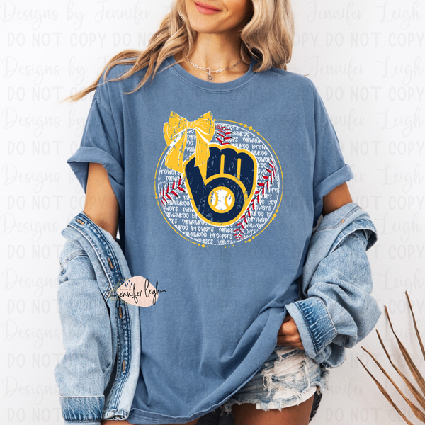 Milwaukee Baseball Bow Tee