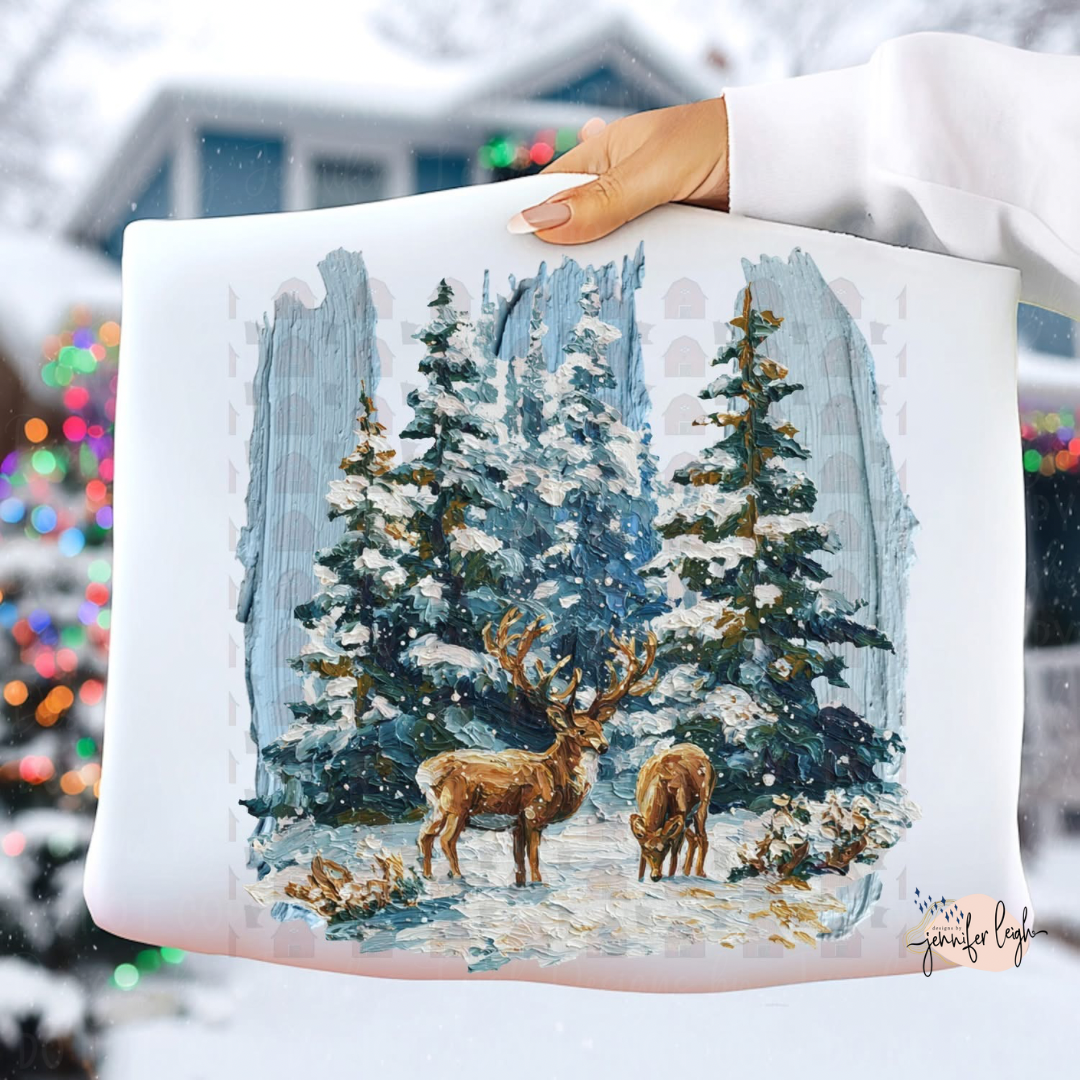 Winter Deer Forest