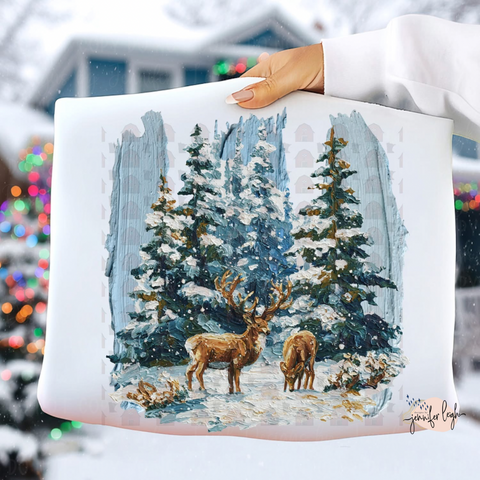 Winter Deer Forest