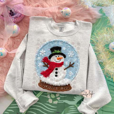 Yarn Snowman Snowglobe