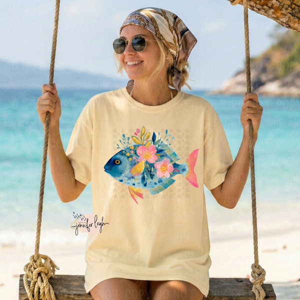 Floral Fish Lake Tee