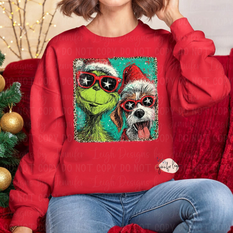 Christmas Selfie Max and Green Friend
