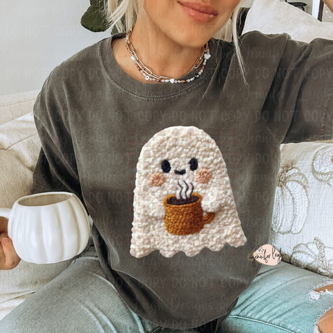 Faux Yarn Ghost with Coffee