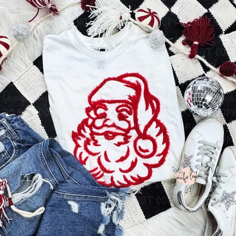 Retro Santa Fuzzy Patch Crewneck