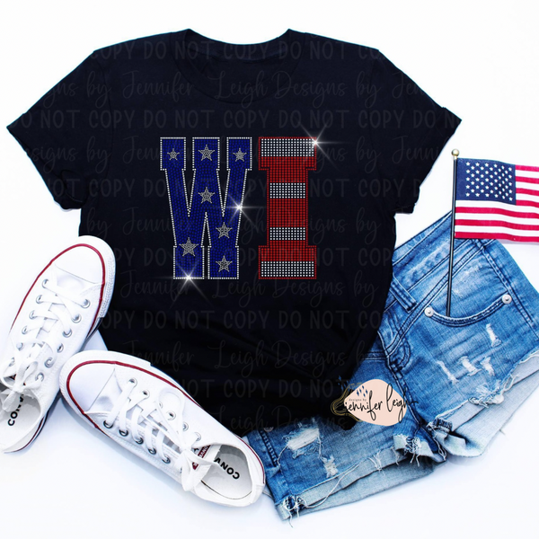 Wisconsin Patriotic Spangle Top