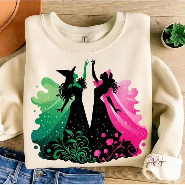 Pink & Green Witches