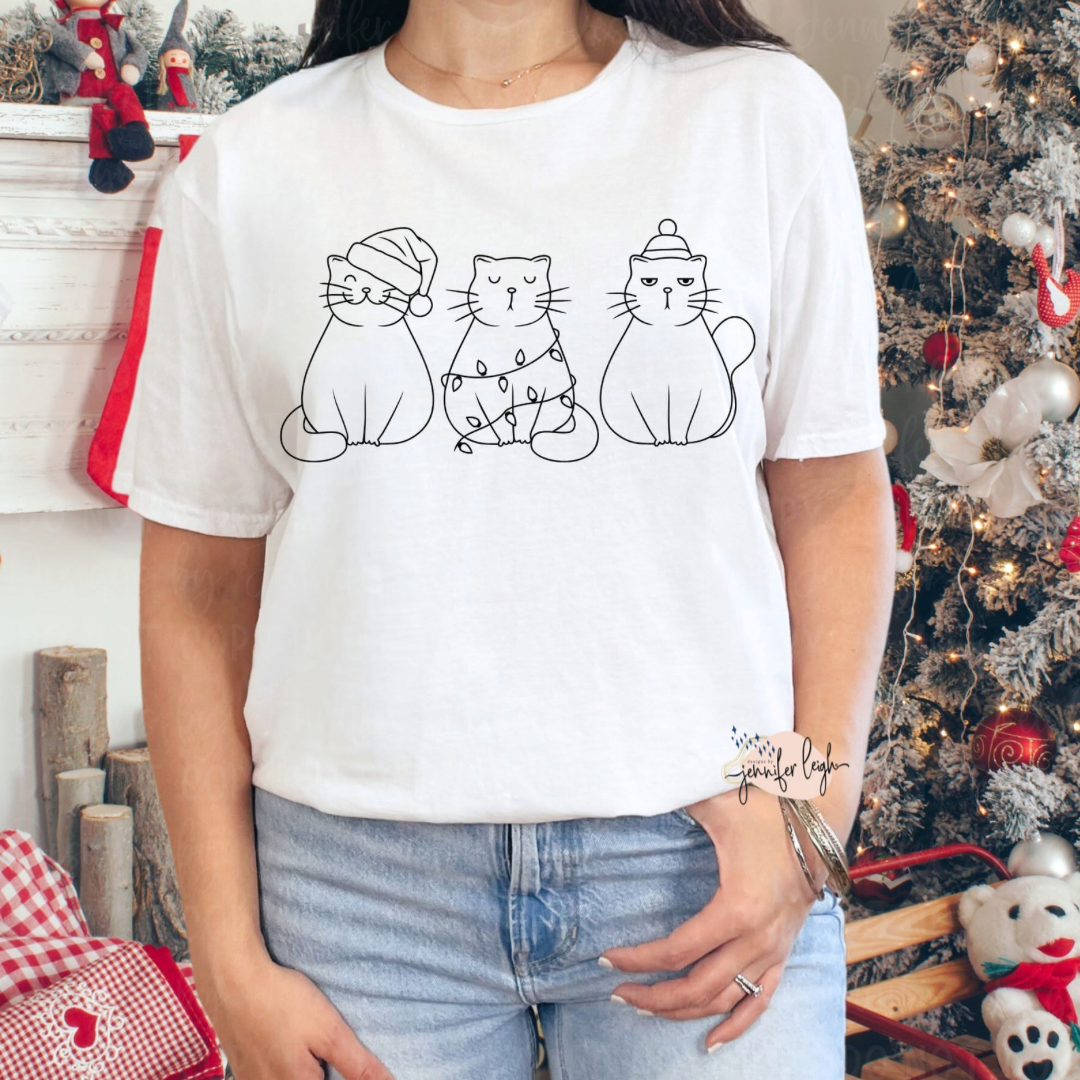 Christmas Cat Trio