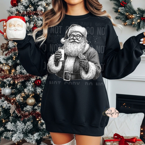 Santa with Cookies & Milk