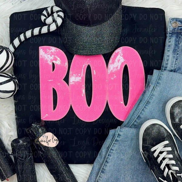 Boo Sequin Crewneck
