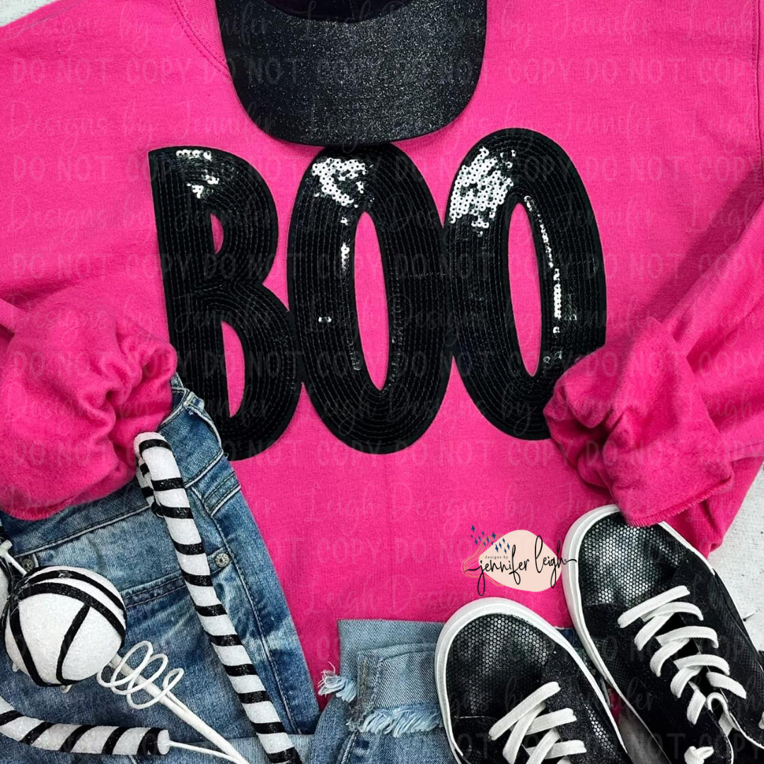 Boo Sequin Crewneck