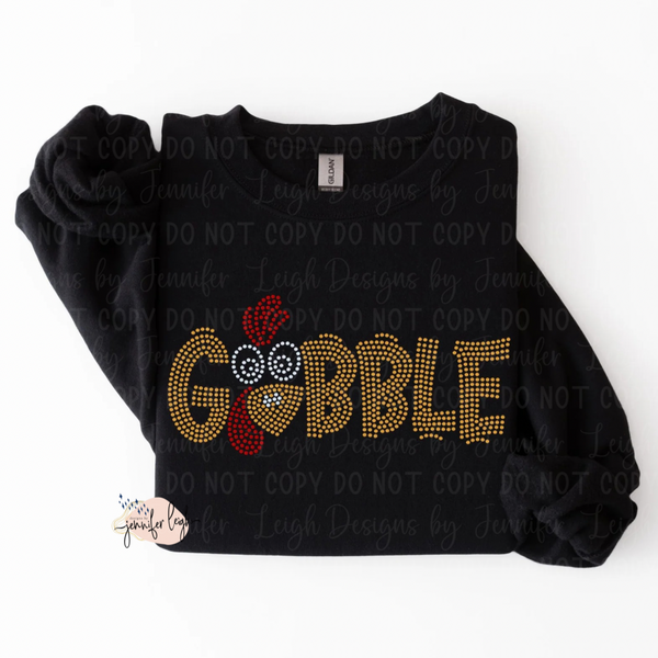 Gobble Turkey Spangle Crewneck — Thanksgiving Special